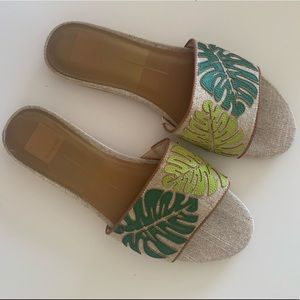 Dolce vita palm leaf print slip on sandal slides 🌴